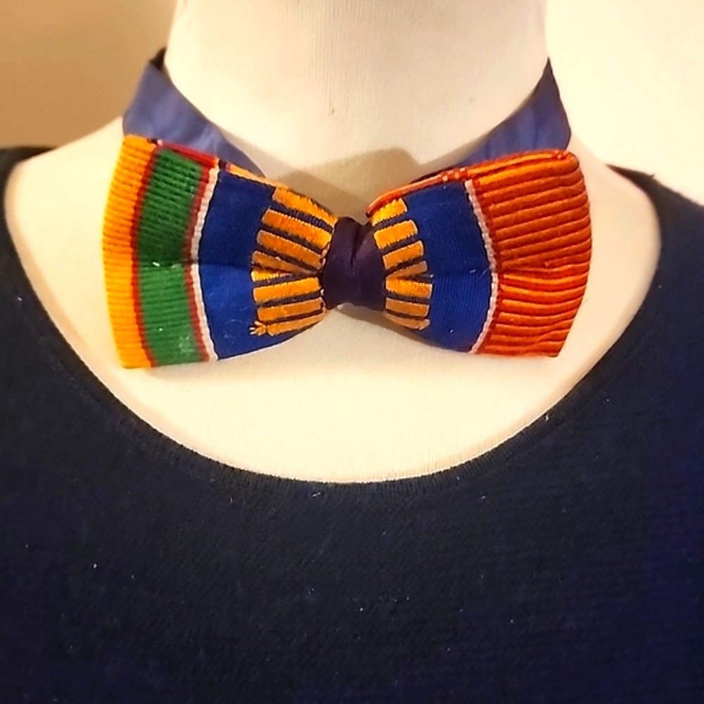 Vintage Fair Trade Made African Bow Tie of Auth Kente